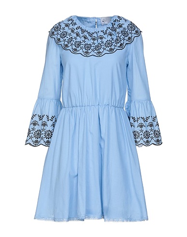 BE BLUMARINE Short dress Sky blue 100% Cotton