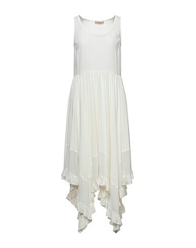 TWINSET Midi dress Ivory 66% Viscose, 34% Silk