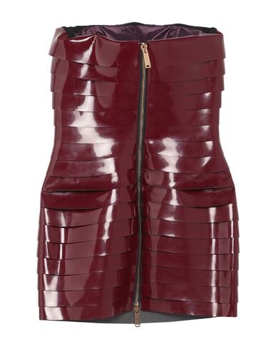 Shop Dsquared2 Woman Mini Dress Garnet Size 6 Cotton, Polyester, Polyurethane In Red