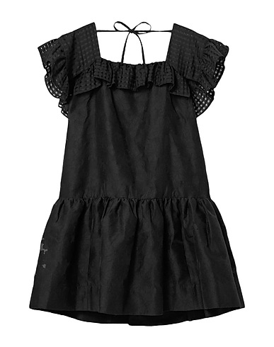 PUSHBUTTON ミニワンピース・ドレス ブラック コットン 88% / シルク 12%