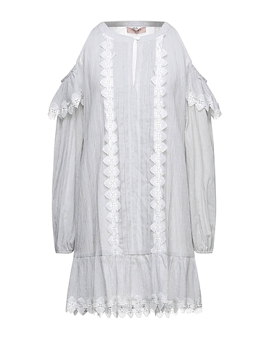 TWINSET Short dress Light grey 100% Cotton