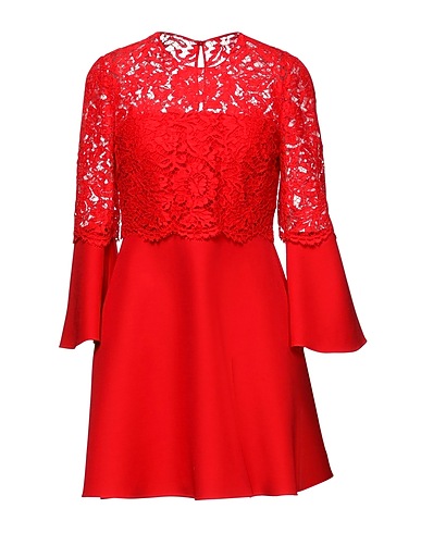 VALENTINO GARAVANI Short dress Red 65% Virgin Wool, 35% Silk, Viscose, Cotton, Polyamide
