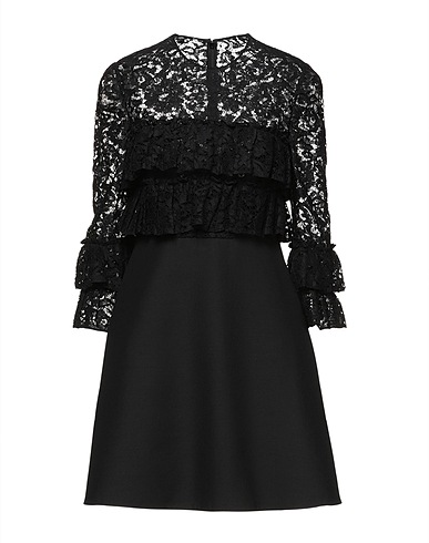 VALENTINO GARAVANI Short dress Black 41% Cotton, 39% Viscose, 20% Polyamide, Virgin Wool, Silk
