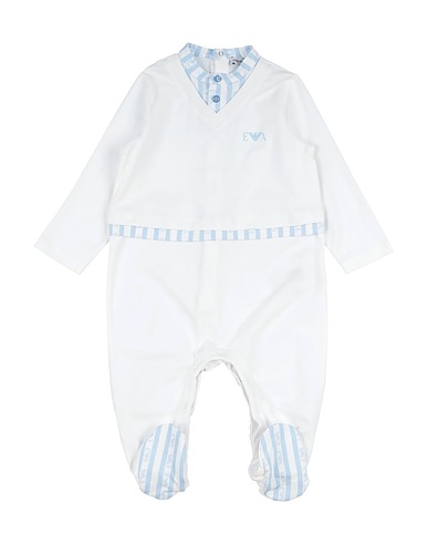 EMPORIO ARMANI Baby jumpsuit White 95% Cotton, 5% Elastane