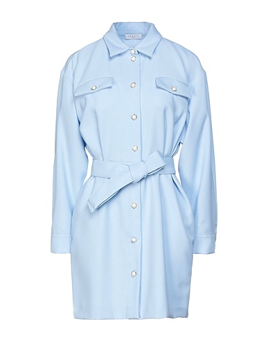 SANDRO Shirt dress Sky blue 70% Polyester, 30% Viscose