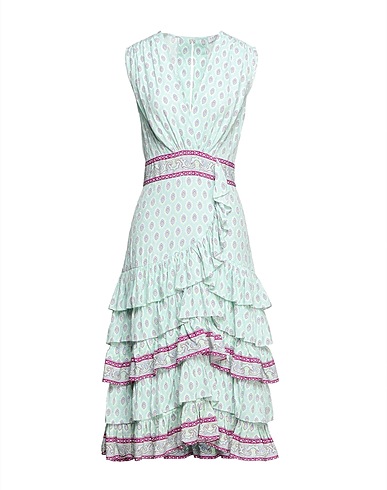 SANDRO Midi dress Light green 100% Viscose