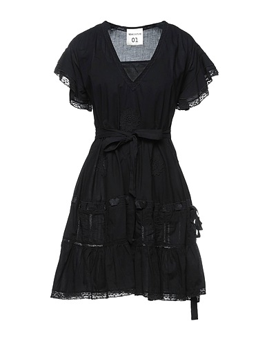 SEMICOUTURE Vestito corto Nero 100% Cotone