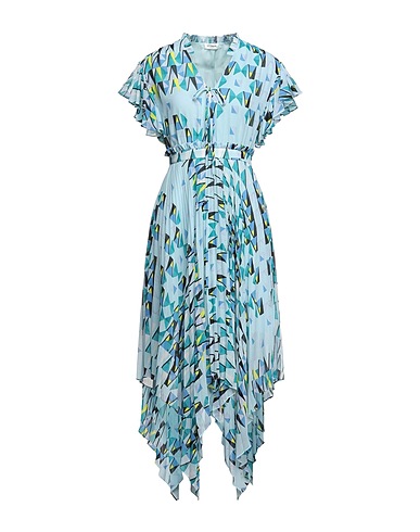 LE COEUR TWINSET ひざ丈ワンピース スカイブルー ポリエステル 100%