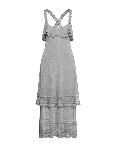 M MISSONI Midi dress Silver 79% Viscose, 17% Metallic fiber, 4% Polyester