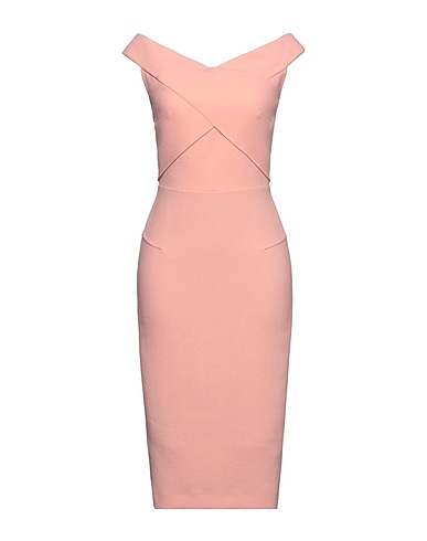 ROLAND MOURET Midi dress Salmon pink 100% Wool