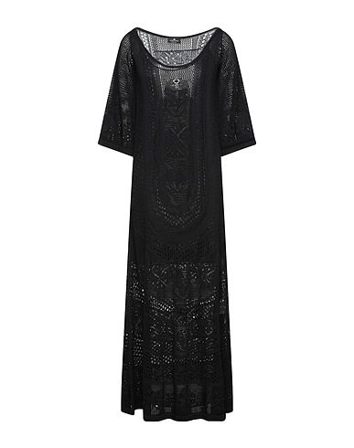 ELISABETTA FRANCHI Long dress Black 65% Viscose, 35% Polyamide