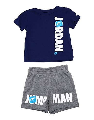 JORDAN Outfits JDB JUMPMAN TEE & SHORT SET Midnight blue 100% Cotton