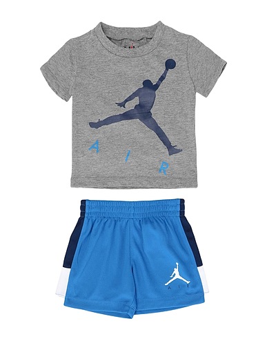 JORDAN Outfits JDB JUMPING BIG AIR TEE & SHOR
 Grey 60% Cotton, 40% Polyester