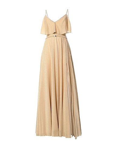 FELEPPA Long dress Gold 64% Viscose, 17% Polyester, 14% Polyamide, 5% Elastane