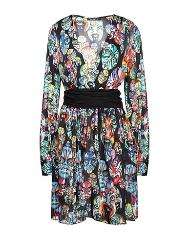 CUSTO BARCELONA Short dress Black 98% Polyester, 2% Metal, Viscose, Elastane