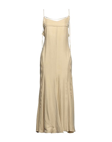 WEILI ZHENG Long dress Beige 60% Cupro, 40% Viscose