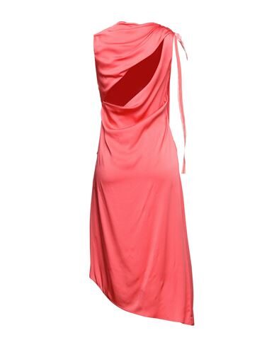 Shop Monse Woman Midi Dress Coral Size 2 Viscose, Acetate In Red