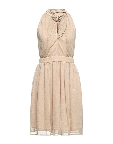 ATOS LOMBARDINI Pleated dress Sand 70% Viscose, 15% Nylon, 15% Polyester