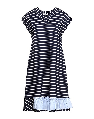 LE COEUR TWINSET Short dress Midnight blue 60% Viscose, 35% Polyamide, 5% Elastane, Cotton