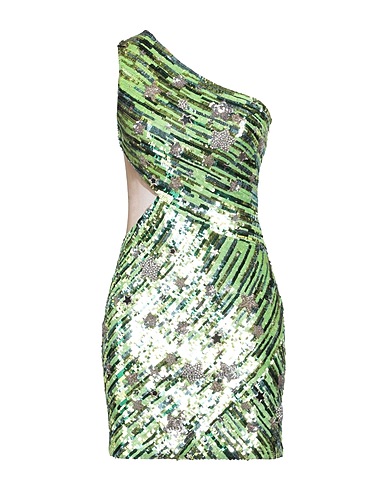 ELISABETTA FRANCHI Vestito corto Verde 100% Poliammide, Vetro, Plastica