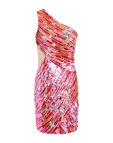 ELISABETTA FRANCHI Kurzes Kleid Fuchsia 100% Polyamid, Glas, Plastik