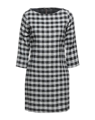 MANILA GRACE Short dress Black 50% Linen, 50% Cotton