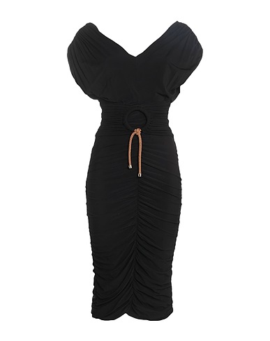 SIMONA CORSELLINI Midi dress Black 95% Viscose, 5% Elastane