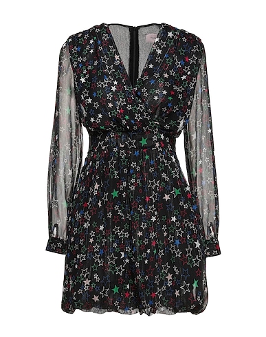 TWENTY EASY by KAOS Short dress Black 98% Polyester, 2% Metallic fiber, Polyamide