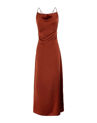 8 by YOOX Long dress SILK OPEN-BACK WOVEN LONG DRESS
 Brown 100% Silk
