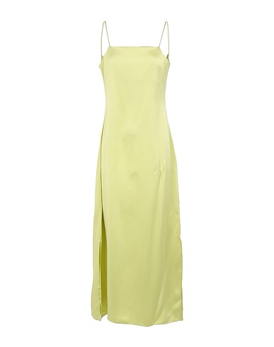 8 by YOOX Long dress SILK DEEP-V-BACK LONG DRESS
 Lime green 100% Silk