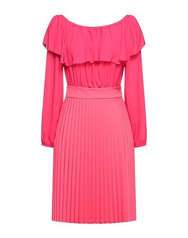 BE BLUMARINE Pleated dress Fuchsia 95% Polyester, 5% Elastane