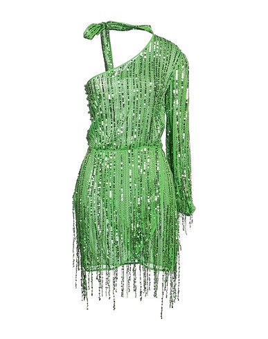 ELISABETTA FRANCHI Midi dress Green 100% Viscose, Plastic, Glass