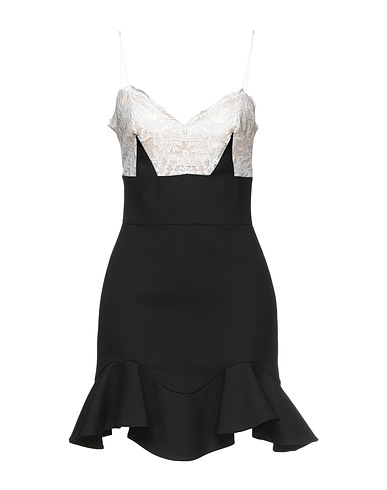 MCQUEEN Short dress Black 63% Wool, 25% Silk, 12% Polyamide, Cotton