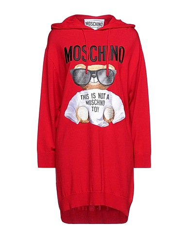 MOSCHINO Knit dress COUTURE Red 100% Virgin Wool