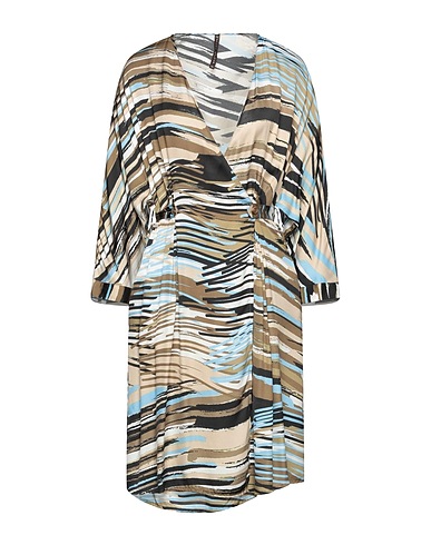 MANILA GRACE Vestito corto Khaki 100% Viscosa