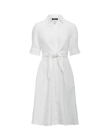 Ralph Lauren Lauren  Linen Shirtdress Woman Midi Dress White Size 0 Linen In White