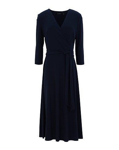 LAUREN RALPH LAUREN Midi dress CARLYNA 3/4 SLEEVE DRESS
 Midnight blue 95% Polyester, 5% Elastane