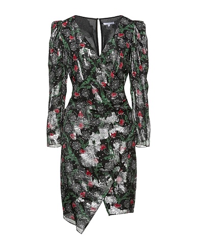 PATRIZIA PEPE Midi dress Black 72% Silk, 28% Metal