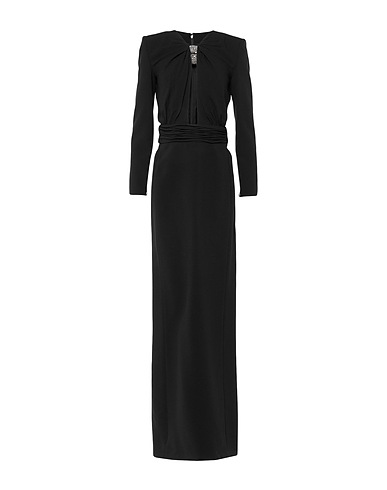 SAINT LAURENT Long dress Black 53% Acetate, 47% Viscose