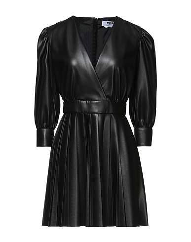 MSGM Short dress Black 65% Polyester, 35% Polyurethane