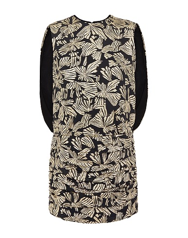 SAINT LAURENT Pleated dress Black 59% Silk, 41% Metallic Polyester