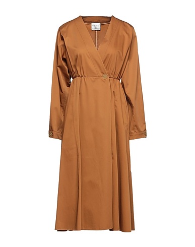 FORTE_FORTE Midi dress Khaki 100% Cotton