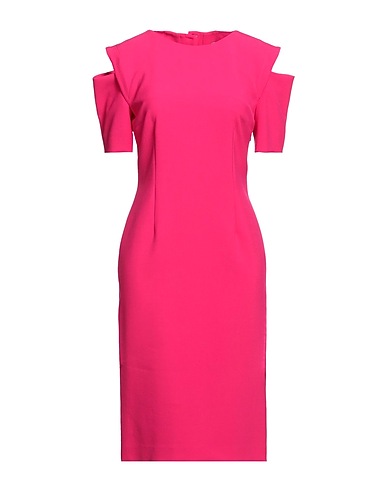 SIMONA CORSELLINI Midi dress Fuchsia 63% Polyester, 27% Viscose, 7% Cotton, 3% Elastane