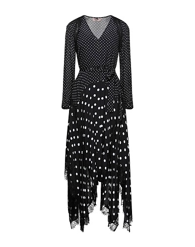 TWINSET Midi dress Black 100% Viscose, Polyamide, Mother-of-pearl