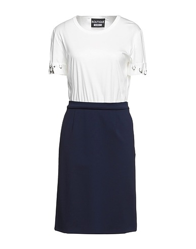 BOUTIQUE MOSCHINO Midi dress White 65% Viscose, 30% Polyamide, 5% Other Fibres, Cotton