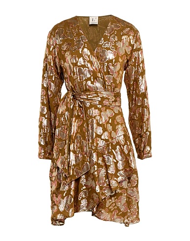 L' AUTRE CHOSE Short dress Military green 63% Viscose, 37% Metallic fiber