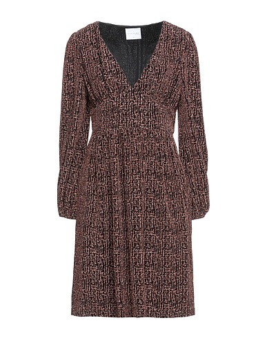 ANONYME DESIGNERS Short dress Brown 60% Polyamide, 30% Lurex®, 10% Elastane