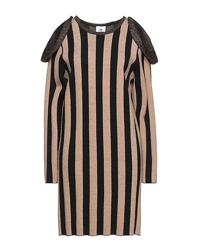 LE VOLIÈRE Short dress Camel 40% Viscose, 20% Acrylic, 20% Lurex®, 20% Wool