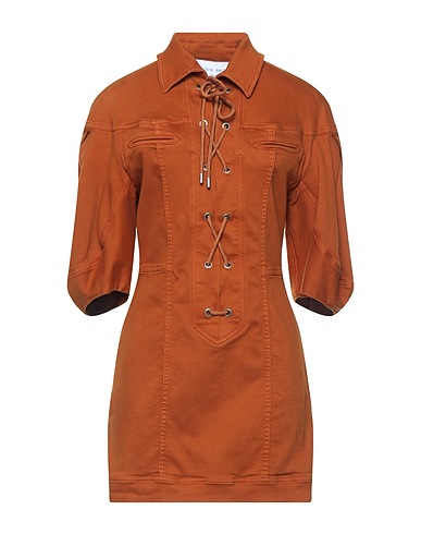 ALBERTA FERRETTI Denim dress Tan 98% Cotton, 2% Elastane