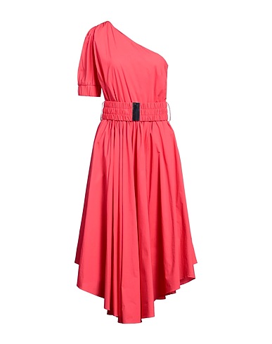 MICHAEL MICHAEL KORS Midi-Kleid ONE SHOULDER MIDI DRESS Koralle 96% Baumwolle, 4% Elastan